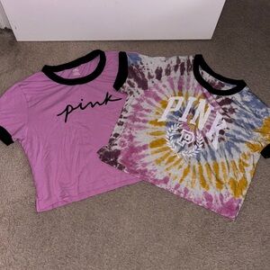 PINK Victoria's Secret Pink Short Sleeve Tee with Black Trim